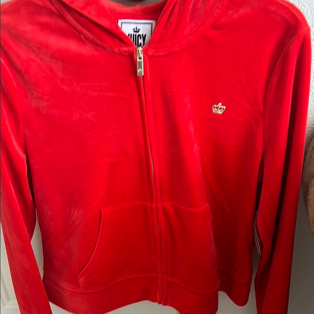 Juicy Couture Red Velour Hoodie